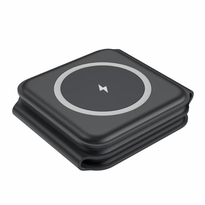 3-in-1 Foldable MagSafe & Qi2 Compatible Wireless Charger with 15W Fast Charging for iPhone, AirPods & Apple Watch