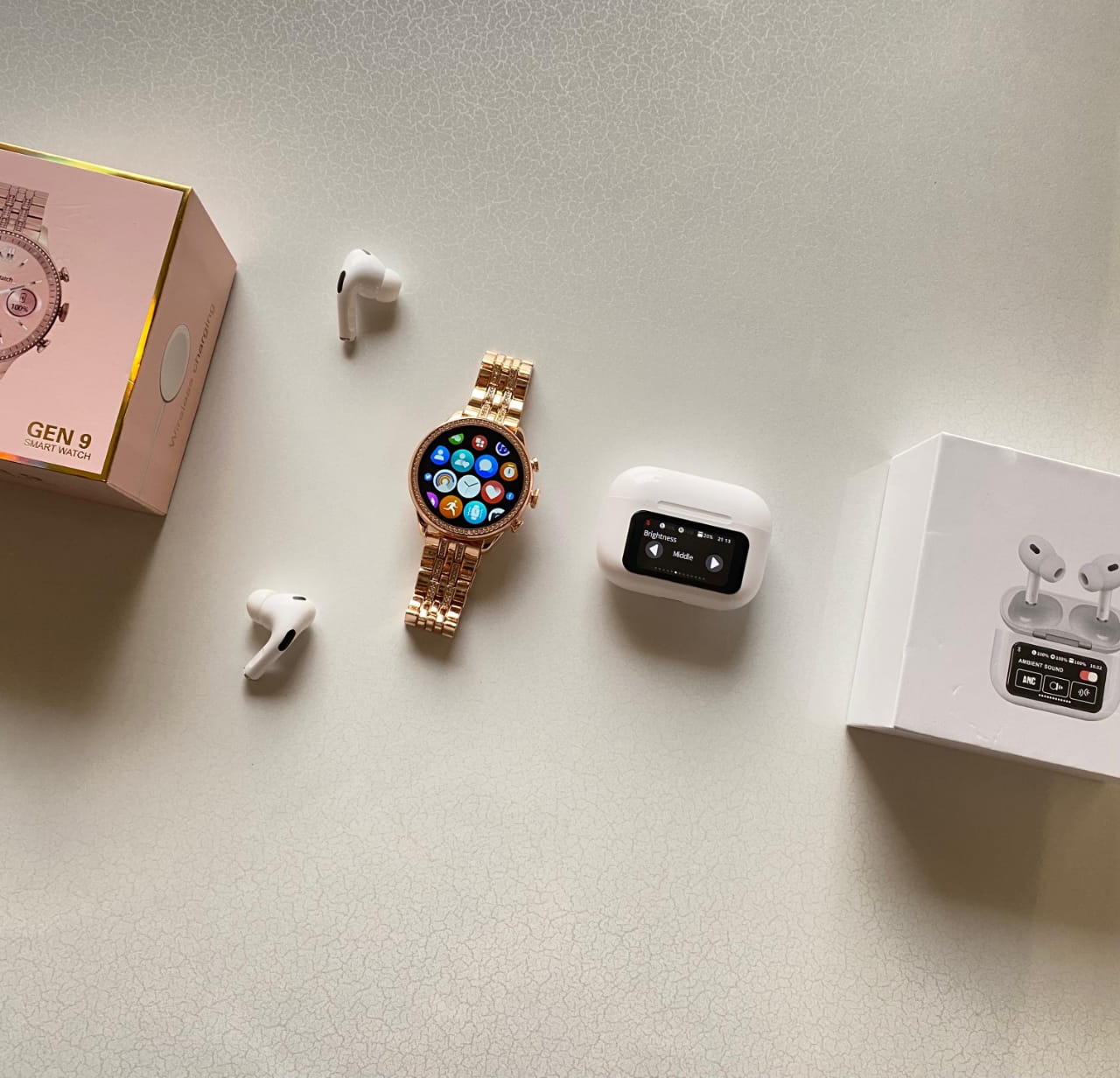 Special Combo Fossil Watch + Airpods With Display