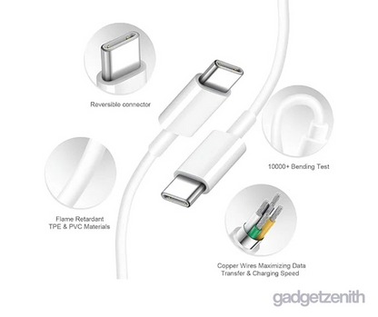 Gadget Zenith USB-C 20W Power Adapter with USB -C to C  Lightning Cable (1m)