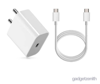 Gadget Zenith USB-C 20W Power Adapter with USB -C to C  Lightning Cable (1m)
