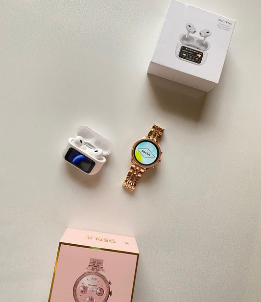 Special Combo Fossil Watch + Airpods With Display